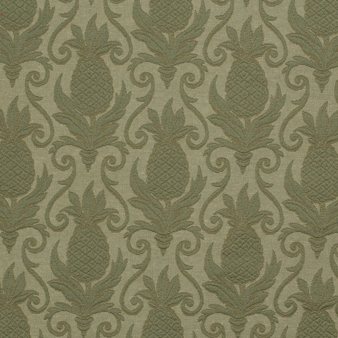 Olive Pineapple - Green Damask,Novelty Upholstery Fabric 54 Inches"